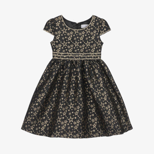 Rachel Riley-Girls Starry Black and Gold Dress | Childrensalon Outlet