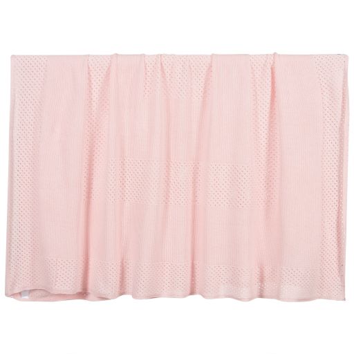 Rachel Riley-Pink Knitted Blanket (125cm) | Childrensalon Outlet