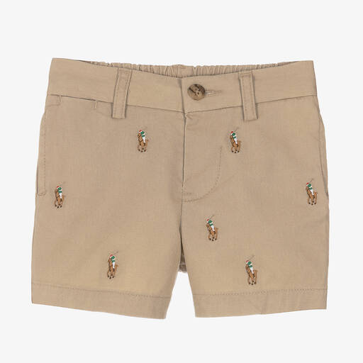 Ralph Lauren-Бежевые хлопковые шорты для малышей | Childrensalon Outlet