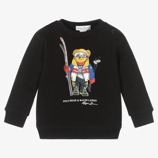 Ralph Lauren-Schwarzes Baby-Bären-Sweatshirt (J) | Childrensalon Outlet