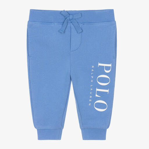 Ralph Lauren-Baby Boys Blue Cotton Polo Joggers | Childrensalon Outlet