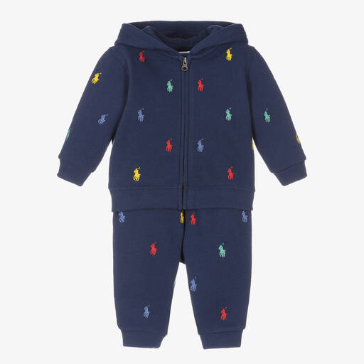 Ralph Lauren-Blauer Baby-Baumwoll-Trainingsanzug | Childrensalon Outlet