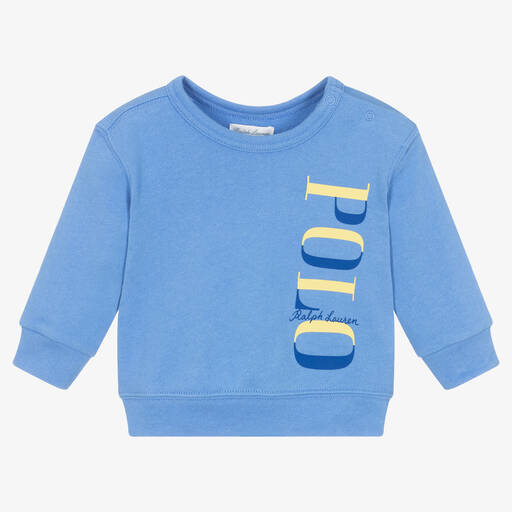 Ralph Lauren-Blaues Baby-Sweatshirt für Jungen | Childrensalon Outlet