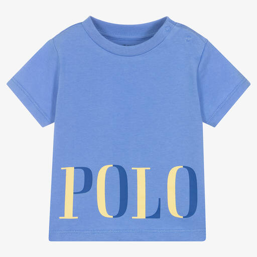 Ralph Lauren-Baby Boys Blue Logo T-Shirt | Childrensalon Outlet