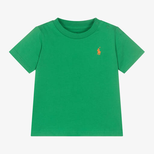 Ralph Lauren-تيشيرت قطن جيرسي لون أخضر للمواليد | Childrensalon Outlet