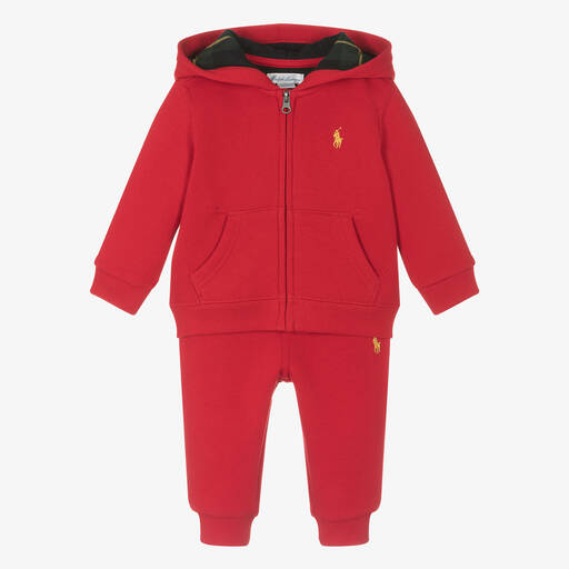 Ralph Lauren-Roter Baby-Baumwoll-Trainingsanzug | Childrensalon Outlet
