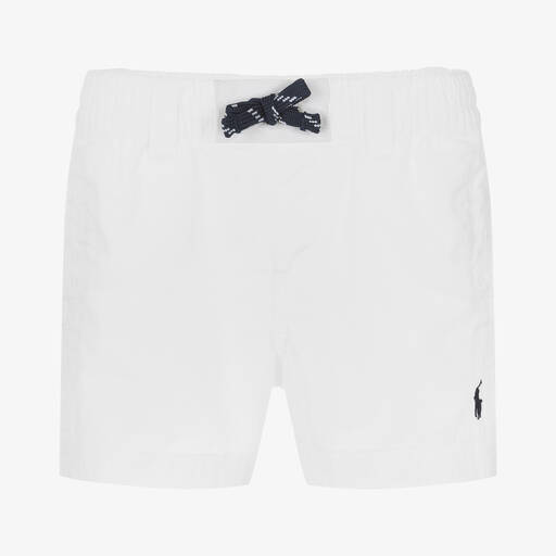 Ralph Lauren-شورت قطن تويل لون أبيض للمواليد | Childrensalon Outlet