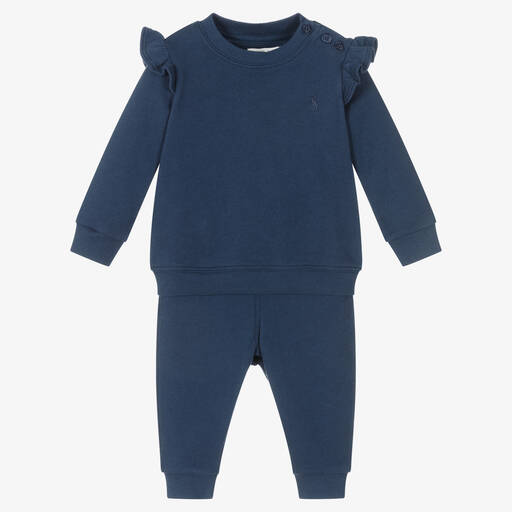 Ralph Lauren-Survêtement bleu coton bébé fille | Childrensalon Outlet