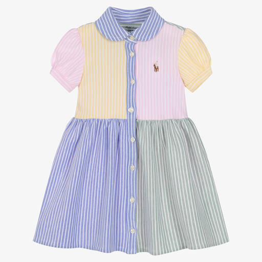 Ralph Lauren-Baby Girls Multicolour Stripe Dress | Childrensalon Outlet
