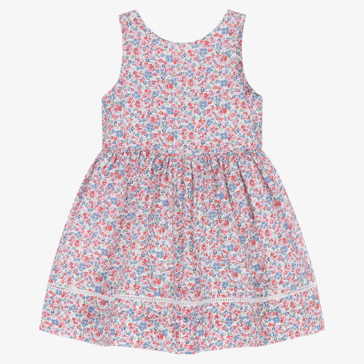 Ralph Lauren-Robe coton rose et bleu à fleurs | Childrensalon Outlet
