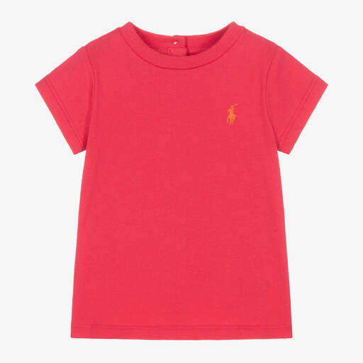 Ralph Lauren-Розовая хлопковая футболка для малышек | Childrensalon Outlet