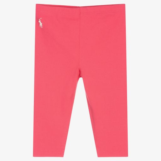 Ralph Lauren-Baby Girls Pink Logo Leggings | Childrensalon Outlet