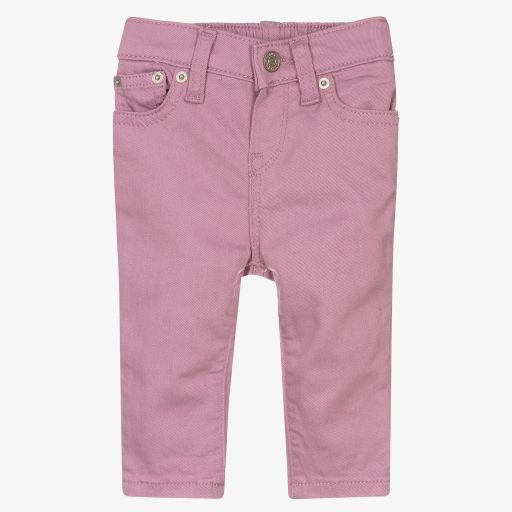 Polo Ralph Lauren-بنطلون جينز قطن دنيم أطفال بناتي لون أرجواني | Childrensalon Outlet