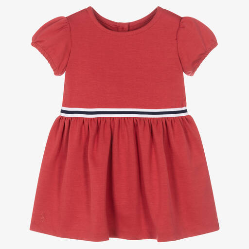 Ralph Lauren-Baby Girls Red Cotton Jersey Dress | Childrensalon Outlet