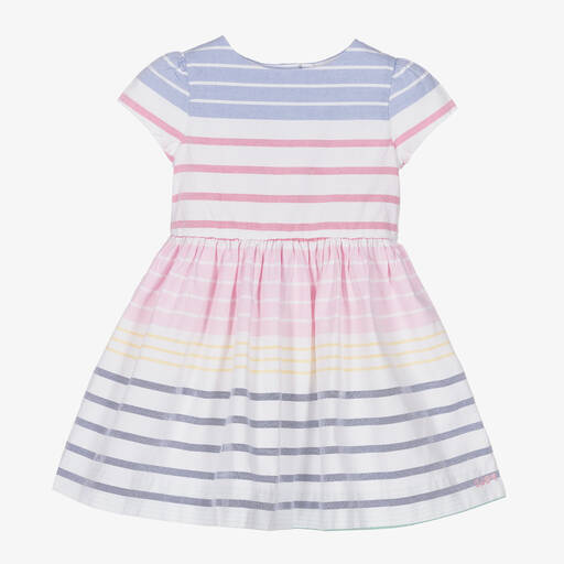 Ralph Lauren-طقم فستان قطن أكسفورد لون زهري وأزرق | Childrensalon Outlet