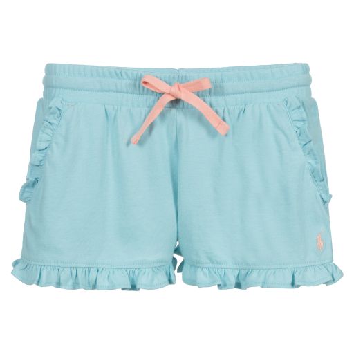 Polo Ralph Lauren-Blaue Shorts mit Rüschen | Childrensalon Outlet