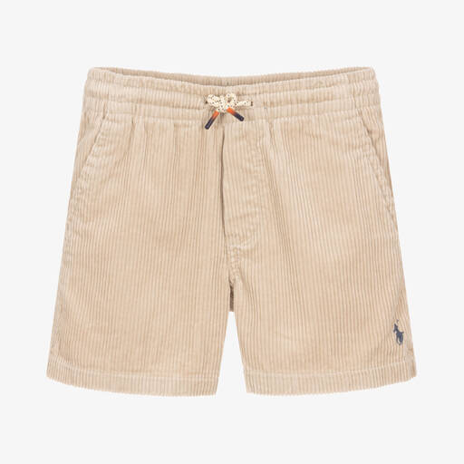 Ralph Lauren-Boys Beige Cotton Corduroy Shorts | Childrensalon Outlet