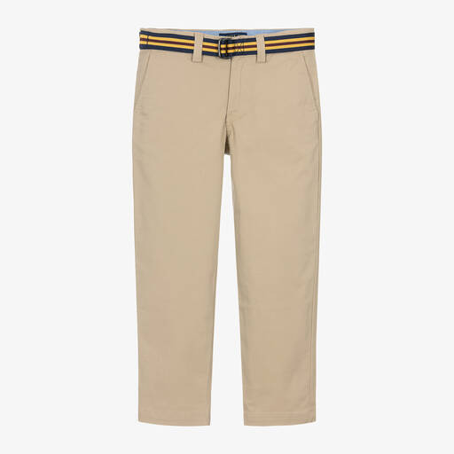 Ralph Lauren-Boys Beige Cotton Twill Chinos | Childrensalon Outlet