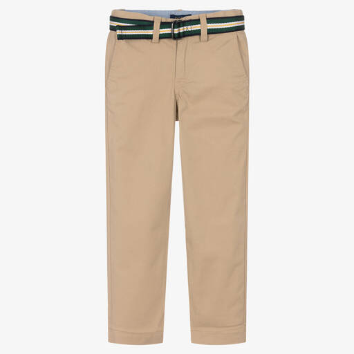 Polo Ralph Lauren-Boys Beige Skinny Fit Chino Trousers | Childrensalon Outlet
