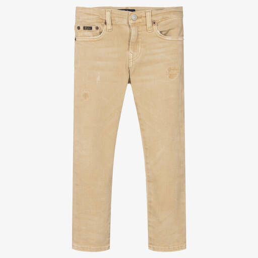Polo Ralph Lauren-Boys Beige Slim Denim Jeans | Childrensalon Outlet