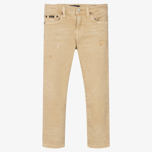 Polo Ralph Lauren-Jean slim beige denim Garçon | Childrensalon Outlet