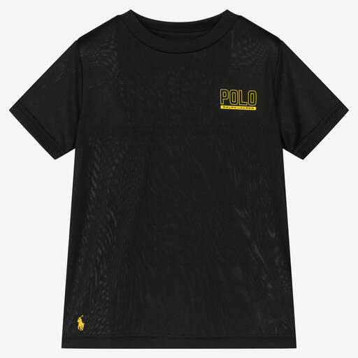 Ralph Lauren-Черная футболка из джерси | Childrensalon Outlet