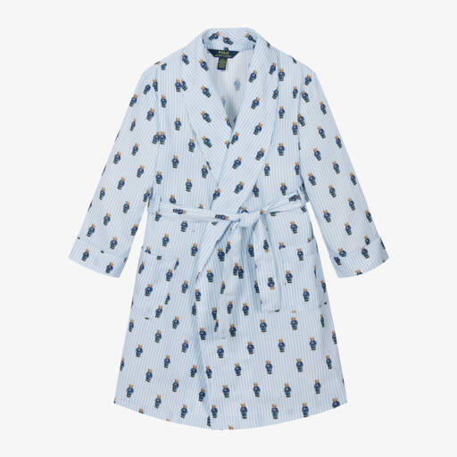 Ralph Lauren-Boys Blue Bear Print Robe | Childrensalon Outlet