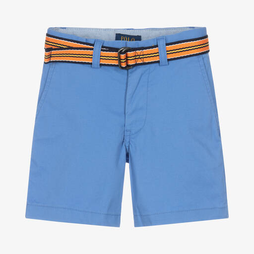 Ralph Lauren-Boys Blue Cotton Chino Shorts | Childrensalon Outlet