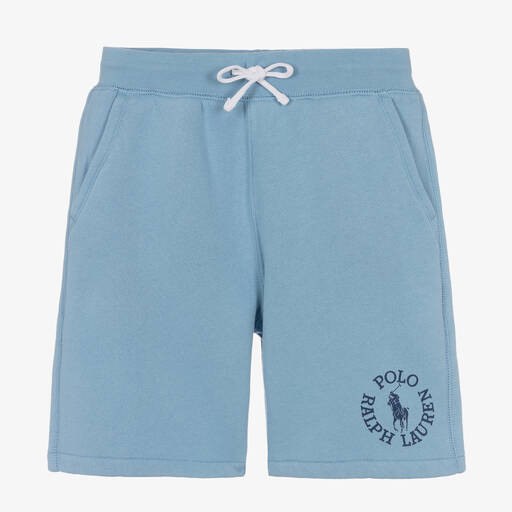 Ralph Lauren-Boys Blue Cotton Jersey Logo Shorts | Childrensalon Outlet