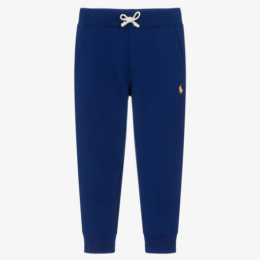 Ralph Lauren-Boys Blue Cotton Joggers | Childrensalon Outlet