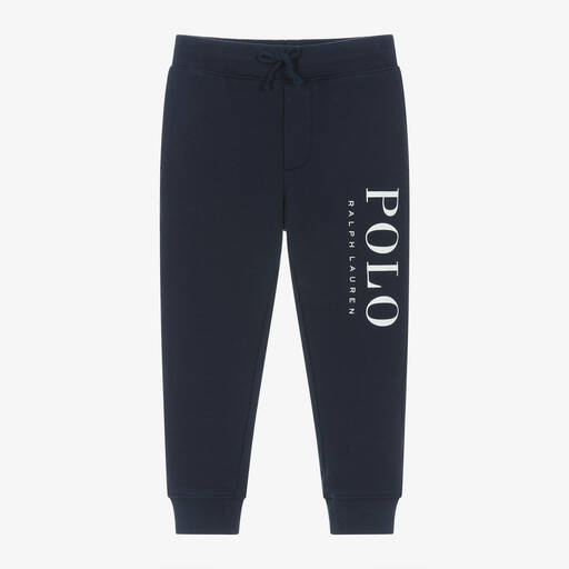Ralph Lauren-Boys Blue Cotton Joggers | Childrensalon Outlet