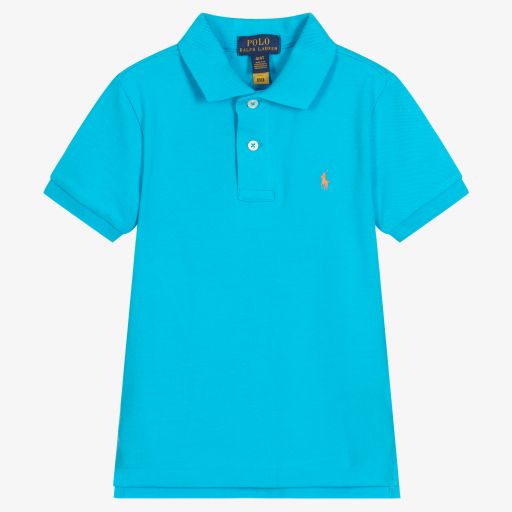 Polo Ralph Lauren-Boys Blue Cotton Polo Shirt | Childrensalon Outlet