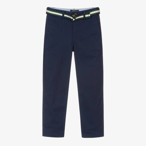 Ralph Lauren-بنطلون تشينو قطن تويل لون كحلي للأولاد | Childrensalon Outlet