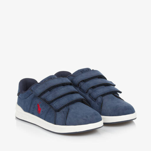 Ralph Lauren-Boys Blue Faux Suede Trainers | Childrensalon Outlet