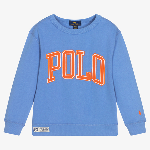 Ralph Lauren-Boys Blue Logo Sweatshirt | Childrensalon Outlet