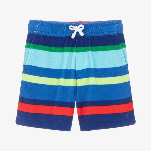 Ralph Lauren-Boys Blue Striped Terry Towelling Shorts | Childrensalon Outlet