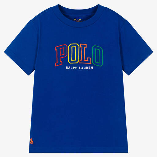 Polo Ralph Lauren-Boys Cobalt Blue Cotton Logo T-Shirt | Childrensalon Outlet