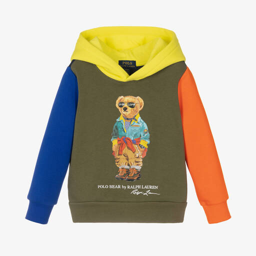 Polo Ralph Lauren-Colourblock-Kapuzenpulli mit Bär | Childrensalon Outlet