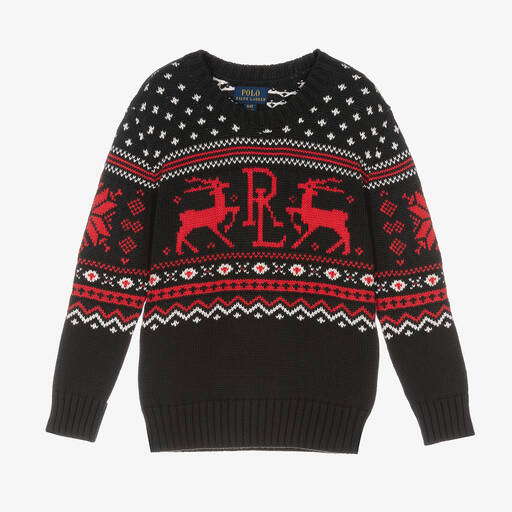 Polo Ralph Lauren-Boys Festive Logo Knit Sweater | Childrensalon Outlet