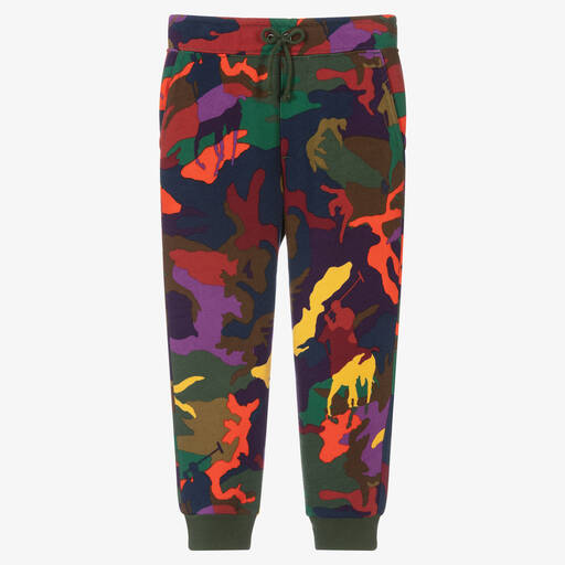 Polo Ralph Lauren-Boys Green Camo Cotton Joggers | Childrensalon Outlet