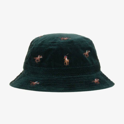 Ralph Lauren-Boys Green Corduroy Bucket Hat | Childrensalon Outlet