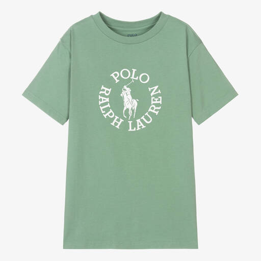 Ralph Lauren-Зеленая хлопковая футболка | Childrensalon Outlet