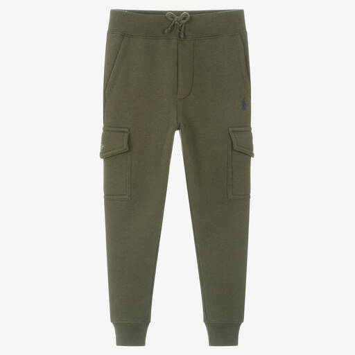 Ralph Lauren-Boys Green Cotton Cargo Joggers | Childrensalon Outlet