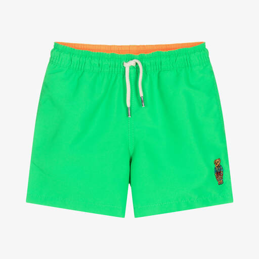 Polo Ralph Lauren-Boys Green Polo Bear Swim Shorts | Childrensalon Outlet