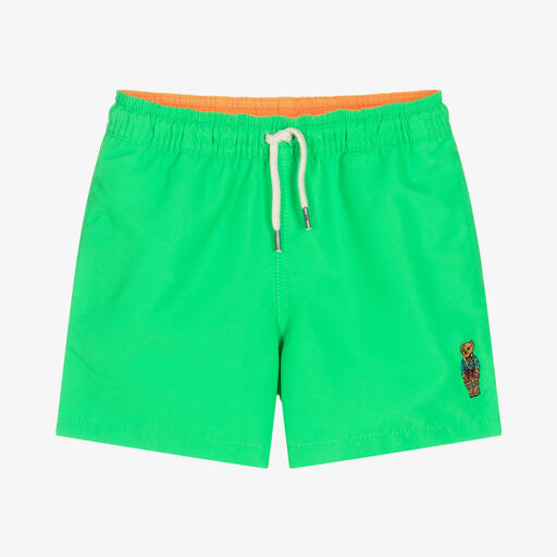 Polo Ralph Lauren-Boys Green Polo Bear Swim Shorts | Childrensalon Outlet