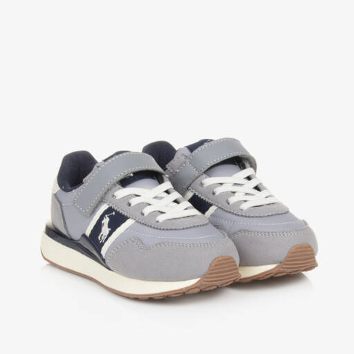 Ralph Lauren-Boys Grey Canvas Trainers | Childrensalon Outlet