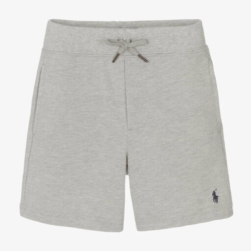 Polo Ralph Lauren-Boys Grey Cotton Piqué Shorts | Childrensalon Outlet