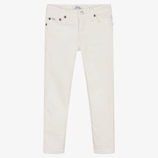 Ralph Lauren-Boys Ivory Slim Stretch Denim Jeans | Childrensalon Outlet