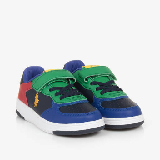 Ralph Lauren-Boys Multi-Colour Faux Leather Trainers | Childrensalon Outlet