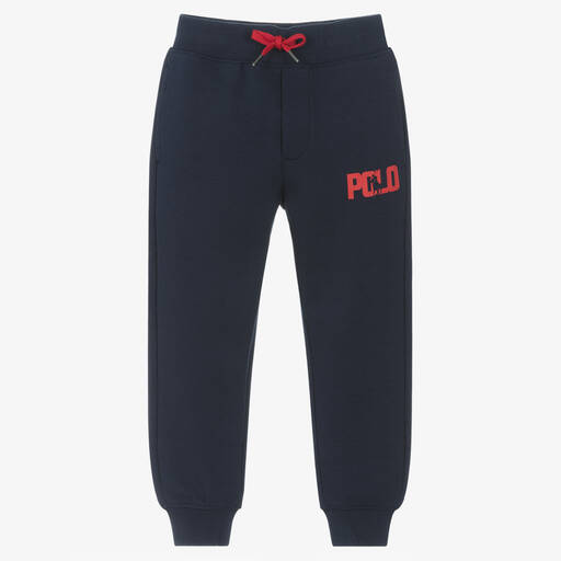 Ralph Lauren-Boys Navy Blue Cotton Jersey Joggers | Childrensalon Outlet